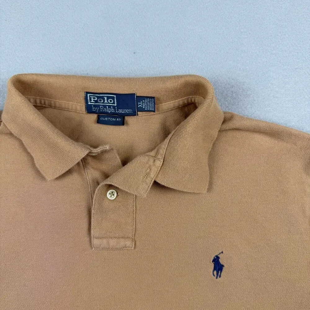 Polo Ralph Lauren Custom Fit Polo Shirt XL Tan